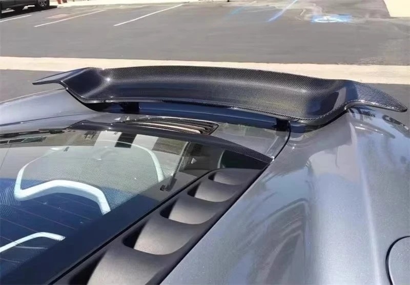 For  650S MP4 12C Dry Carbon Fiber Rear Spoiler V-style Body Kit Front Bumper Edge Rear Diffuser Side Skirts